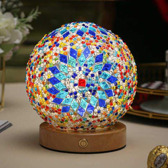 Nachtlicht Boho Mosaik Glaskugel für Gemütliche Abende und Stilvolle Dekoration 8