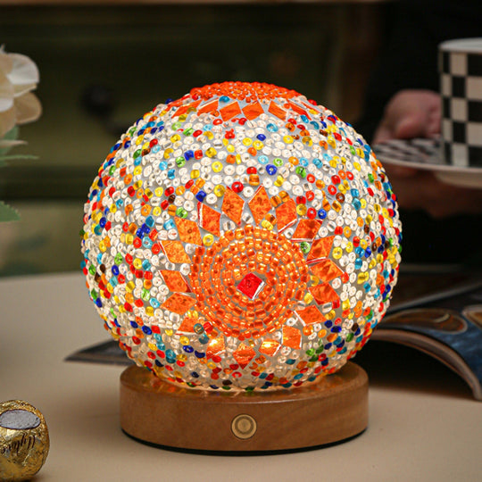 Nachtlicht Boho Mosaik Glaskugel für Gemütliche Abende und Stilvolle Dekoration 9