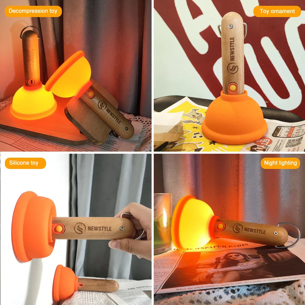 Nachtlicht Kinder Interaktives Kolbendesign LED Nachtlampe für Schlafzimmer und Wohnräume 0