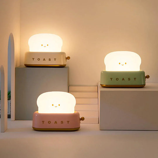 Nachtlicht Kinder Toaster Design mit Verstellbarer Helligkeit – Lustige Nachttischlampe für Kinderzimmer und Badezimmer 5