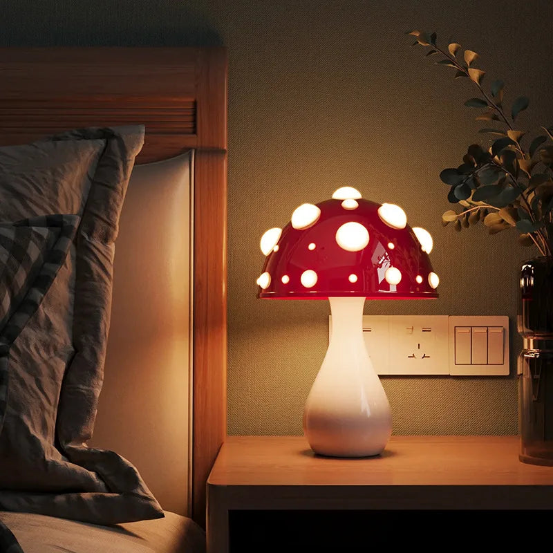 Nachttischlampe Pilzdesign mit Einstellbarem LED Licht für Gemütliche Atmosphäre 2