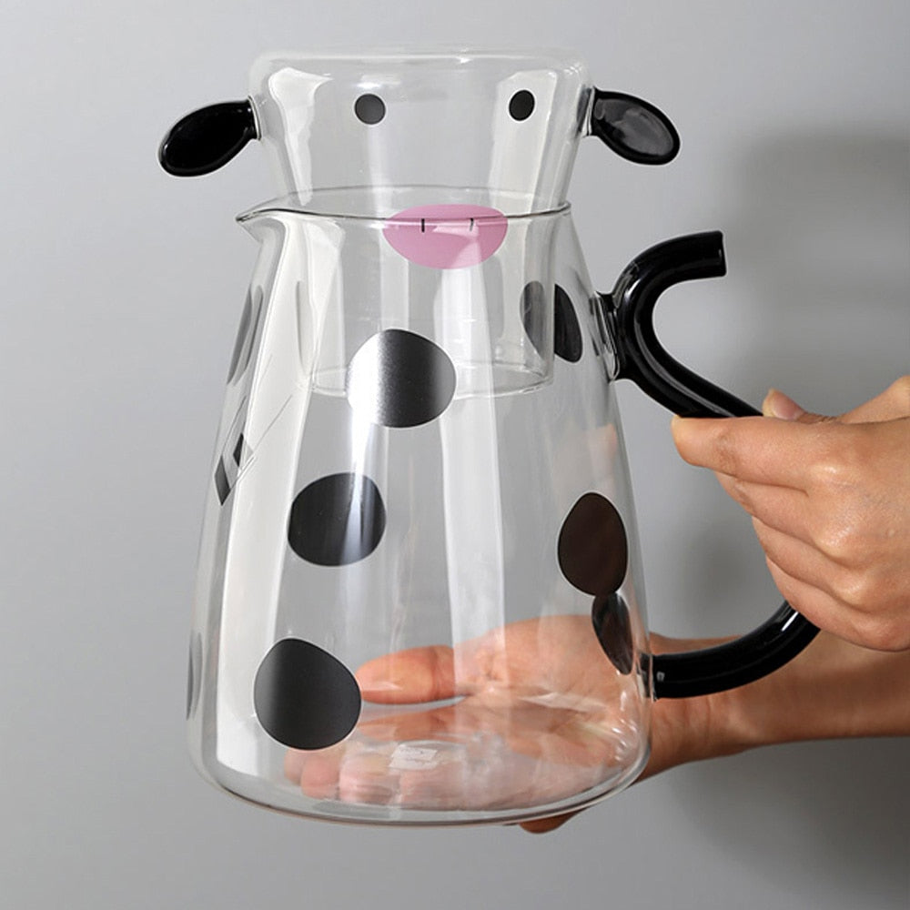 Niedliche Glastasse mit Kuh-Design 1