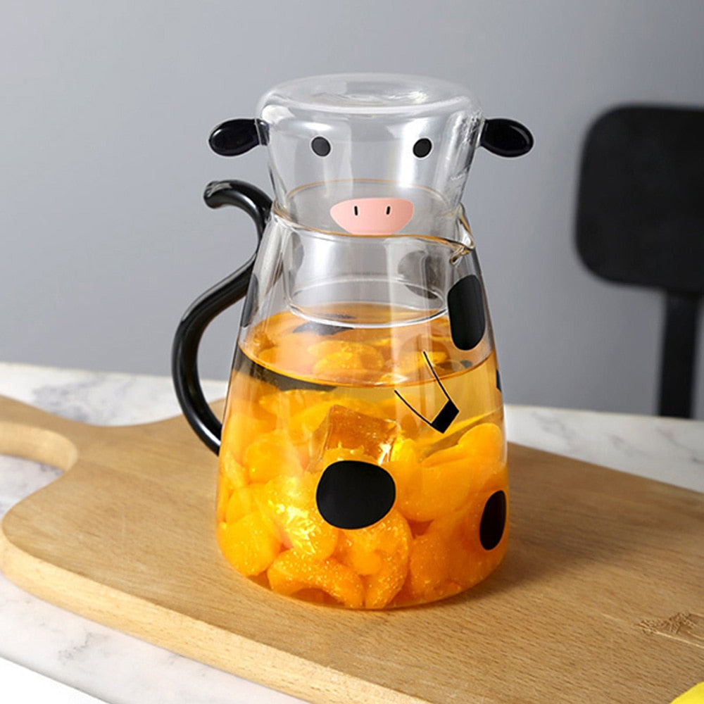 Niedliche Glastasse mit Kuh-Design 2