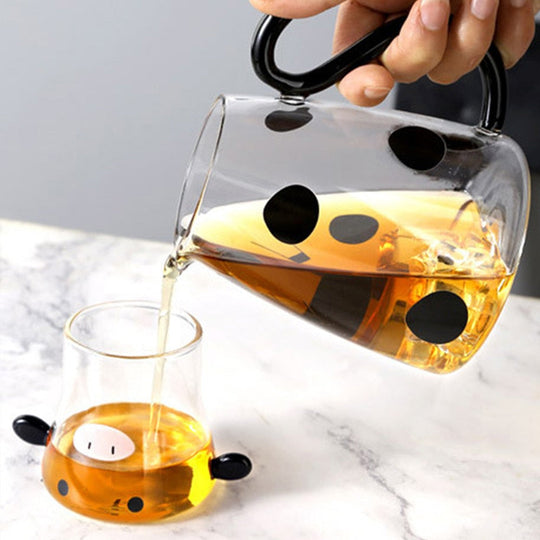 Niedliche Glastasse mit Kuh-Design 4