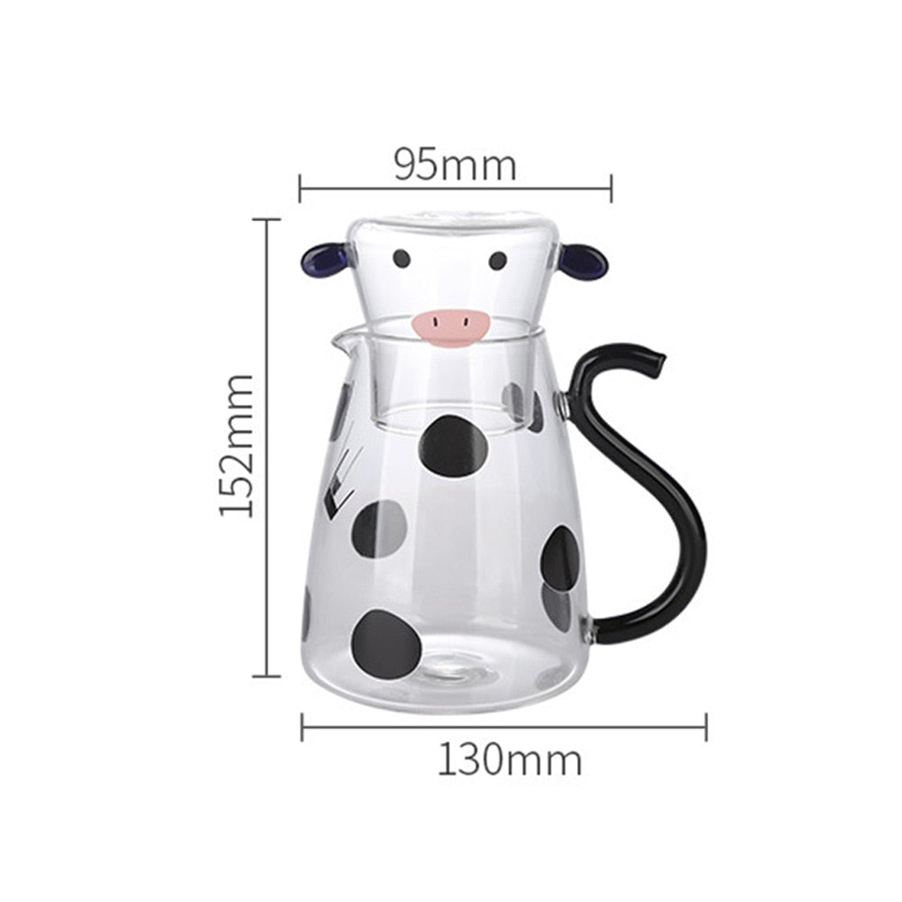 Niedliche Glastasse mit Kuh-Design 8