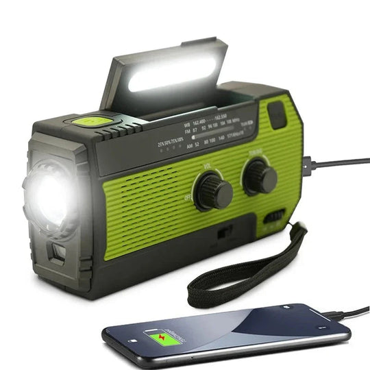 Notfall-Solarradio mit Handkurbel und LED-Taschenlampe 10