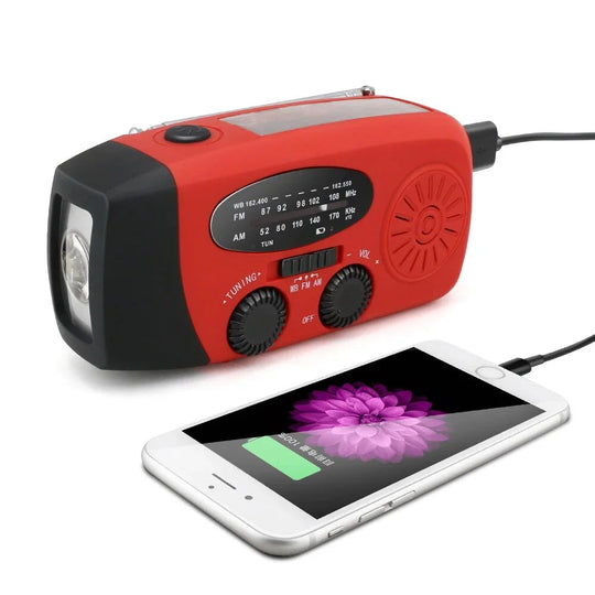 Notfall-Solarradio mit Handkurbel und LED-Taschenlampe 14