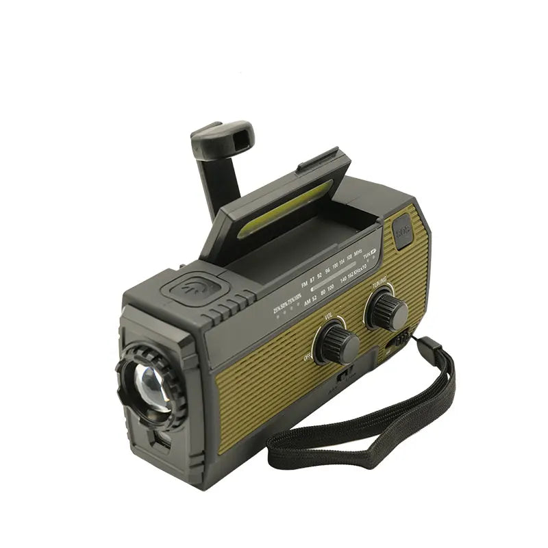Notfall-Solarradio mit Handkurbel und LED-Taschenlampe 3