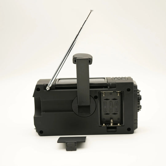 Notfall-Solarradio mit Handkurbel und LED-Taschenlampe 4
