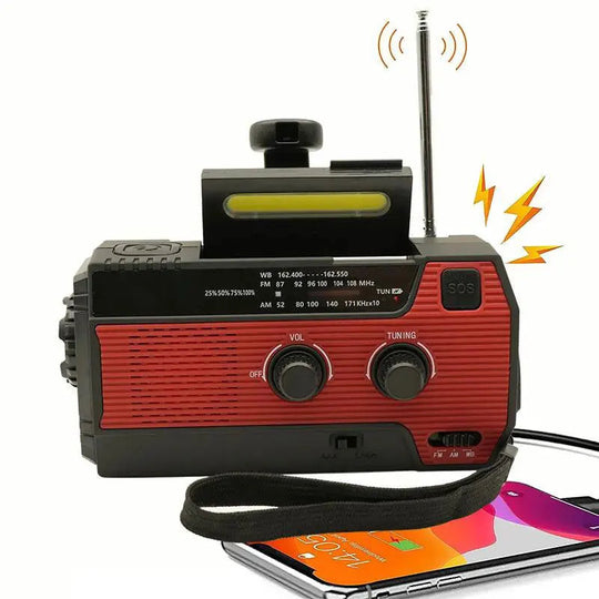 Notfall-Solarradio mit Handkurbel und LED-Taschenlampe 9