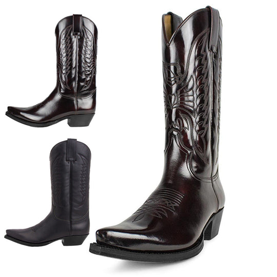 Herren Stiefel Leder Western Design Robustes Modell 4