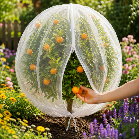 Obstschutzbeutel mit Kordelzug für Obstbäume und Gartenpflanzen, Atmungsaktives Netzdesign 1