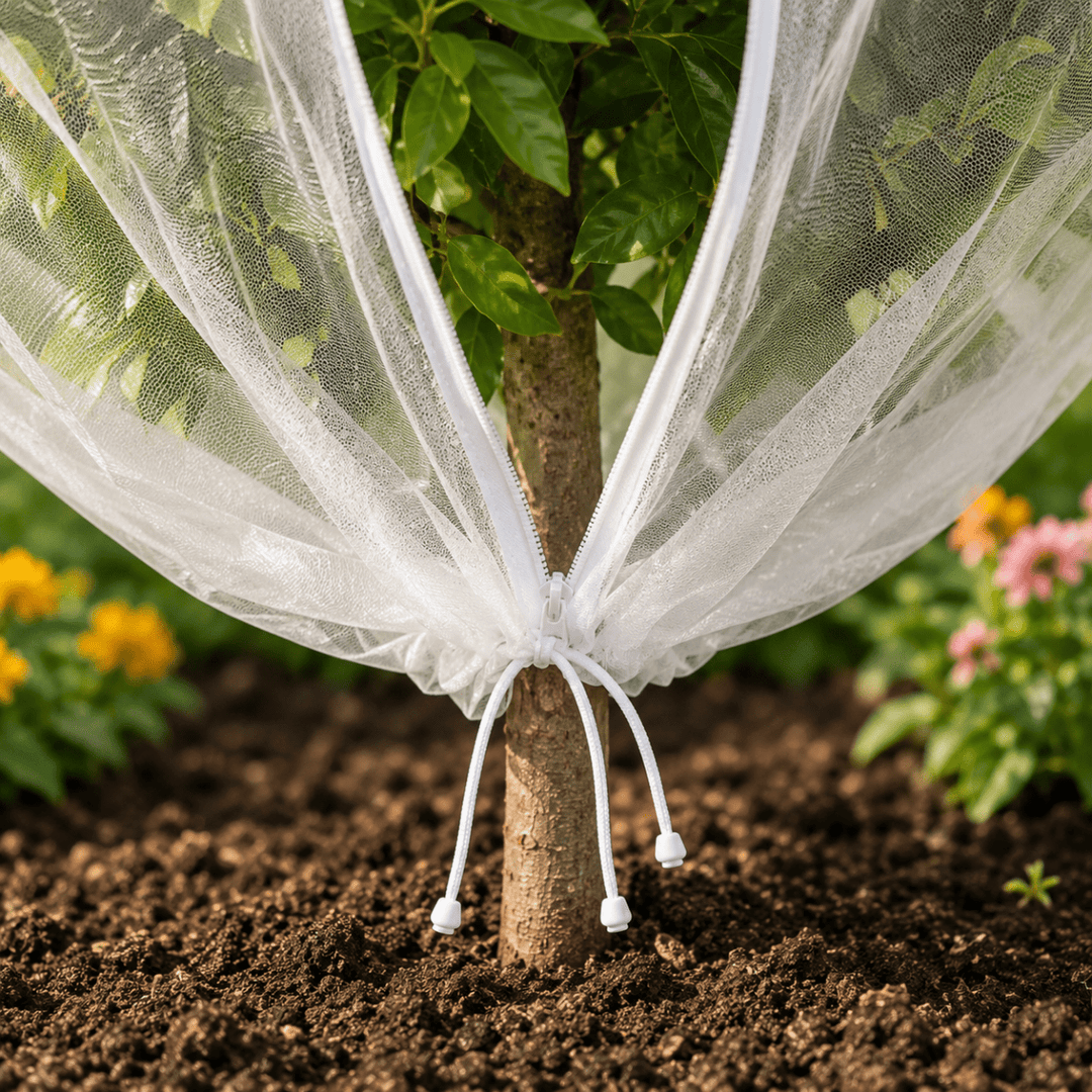 Obstschutzbeutel mit Kordelzug für Obstbäume und Gartenpflanzen, Atmungsaktives Netzdesign 2