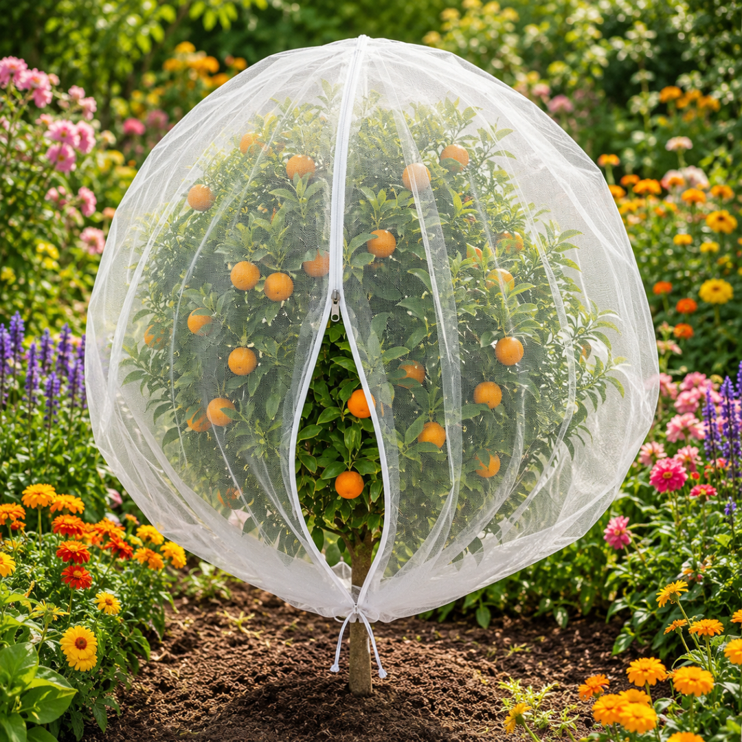 Obstschutzbeutel mit Kordelzug für Obstbäume und Gartenpflanzen, Atmungsaktives Netzdesign 4