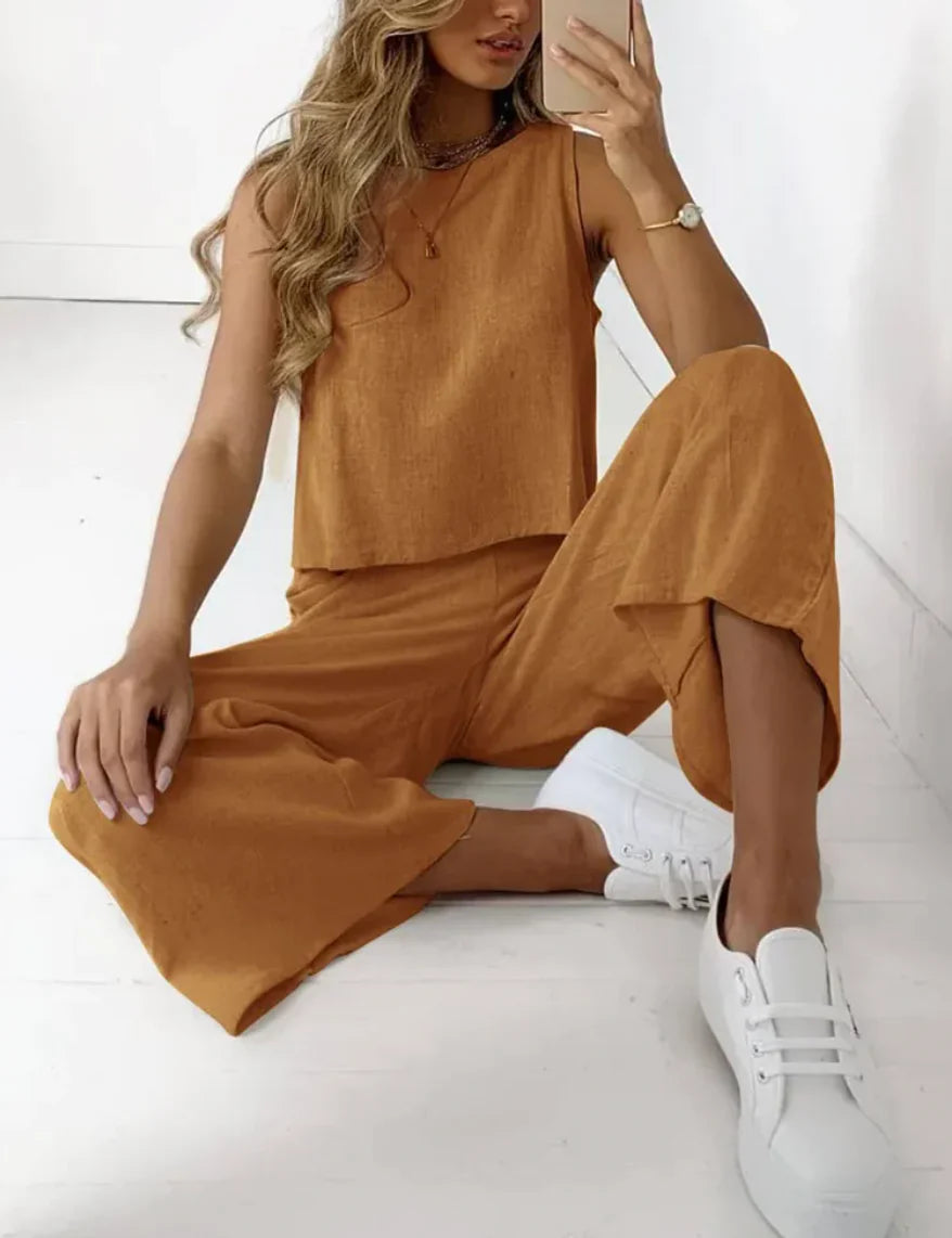 Variant image for Damen Wäsche Set Ärmelloses Top und Pants Baumwolle Atmungsaktiv Komfortabel-33