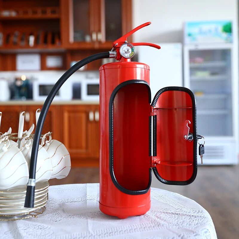 Origineller Flaschenhalter im Feuerlöscher-Stil 1
