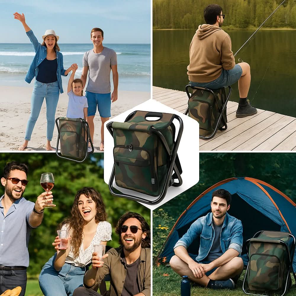 Outdoor Rucksack Mit Klappstuhl Und Kühlfach Für Abenteuer Im Freien 3