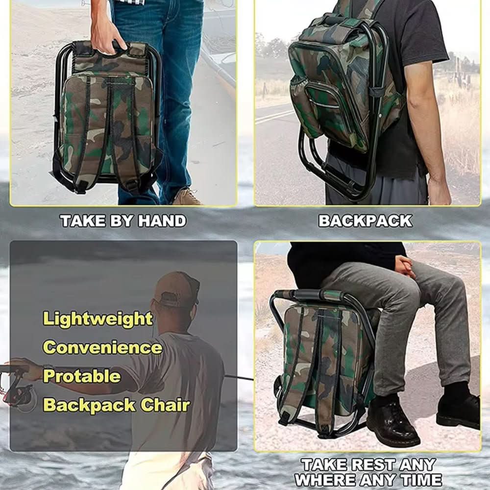 Outdoor Rucksack Mit Klappstuhl Und Kühlfach Für Abenteuer Im Freien 8