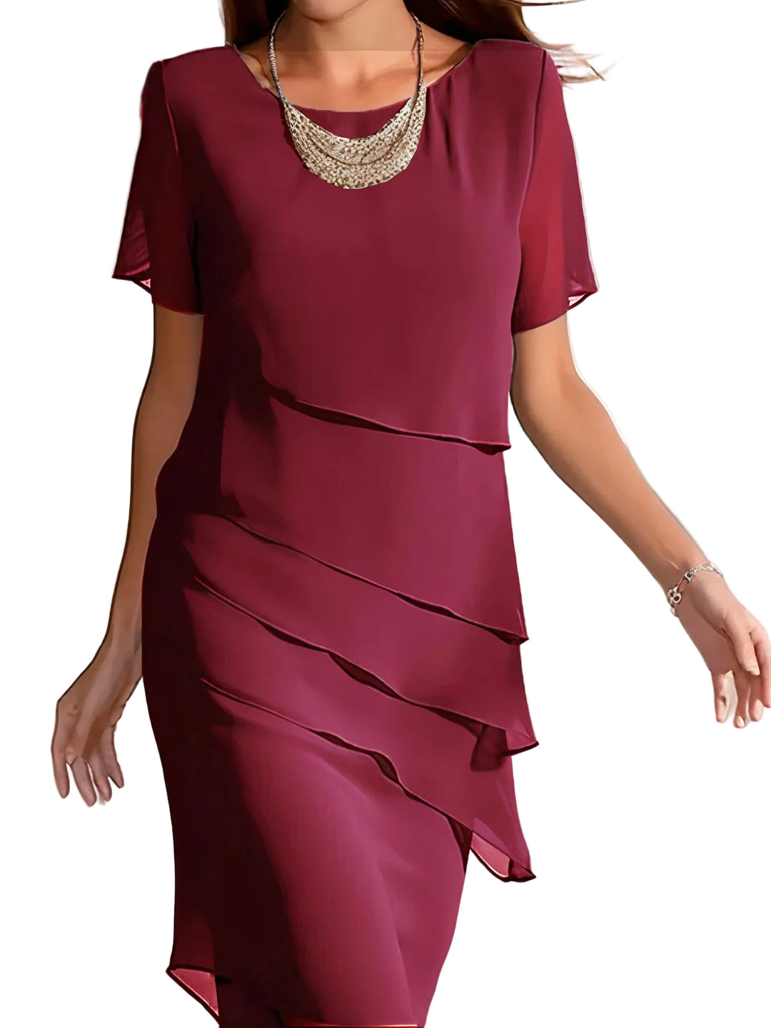Variant image for Damen Chiffonkleid Festlich Bodendesign 100% Chiffon-1