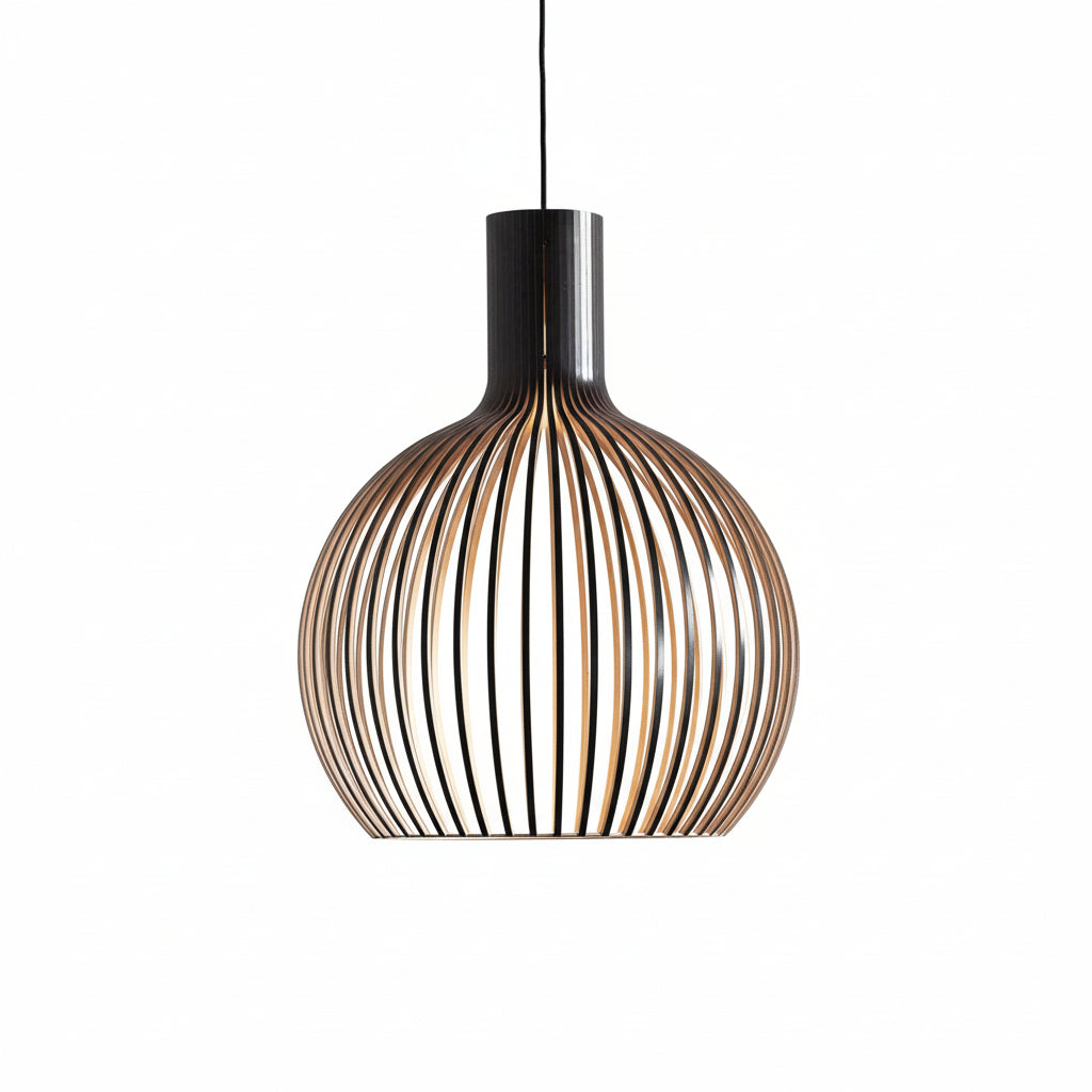 Pendelleuchte aus Holz mit einstellbarer Höhe 5