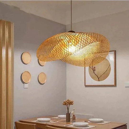 Pendelleuchte aus Rattan für modernes Wohnen 1