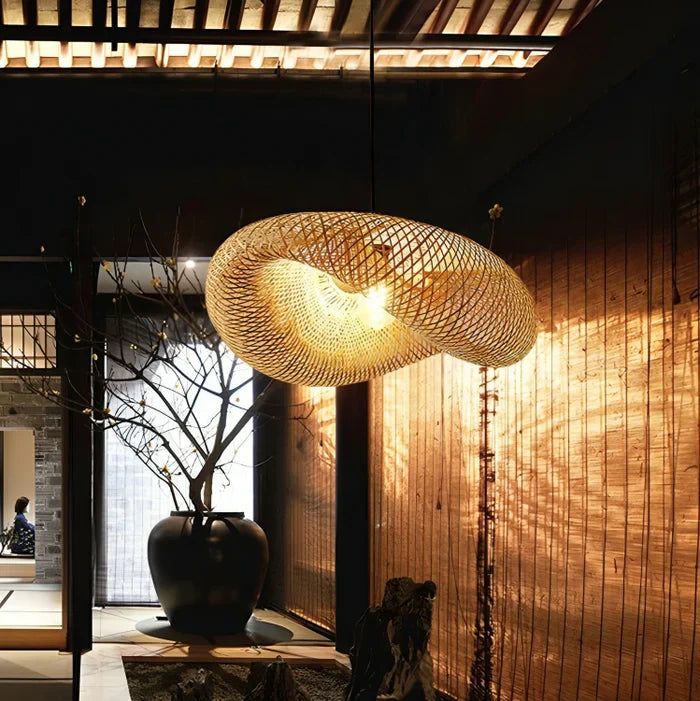 Pendelleuchte aus Rattan für modernes Wohnen 5