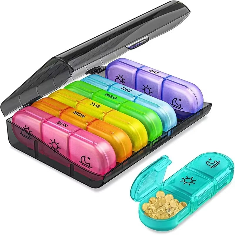 Pillendose 7 Tage mit 21 Fächern für die tägliche Medikamentenorganisation und einfache Handhabung 2