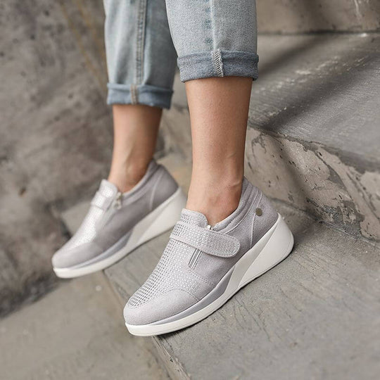 Plateau-Sneakers Mit Reißverschluss Für Frauen