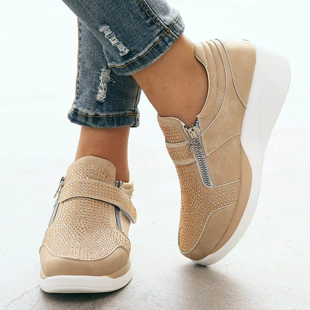 Plateau-Sneakers Mit Reißverschluss Für Frauen