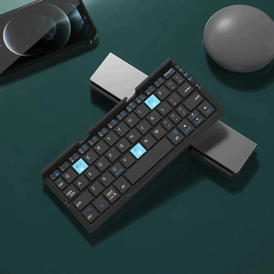 Tragbare Kabellose Bluetooth-Tastatur Schwarz Kompakt Faltbar Hochwertiger Kunststoff-5