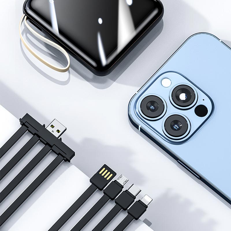 Powerbank mit 20.000 mAh und integrierten Kabeln 7