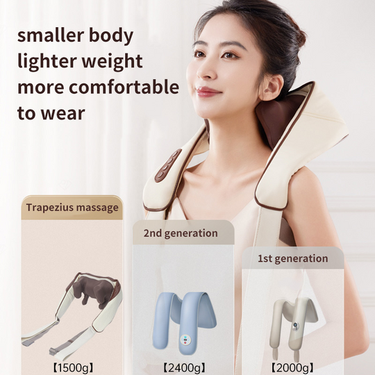 Ergonomisches Ganzkörpermassagegerät für Nacken und Rücken mit Temperaturregelung, Tragbar und Komfortabel-3