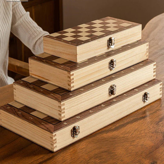Reiseschachspiel Magnetisches Holzbrett Kompakt 3