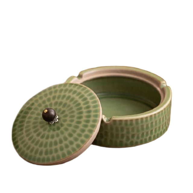 Retro Aschenbecher Mit Deckel Für Draußen Und Drinnen, Vintage Design Für Raucherbereiche 5
