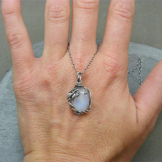 Retro Halskette mit Mondstein für Damen 3
