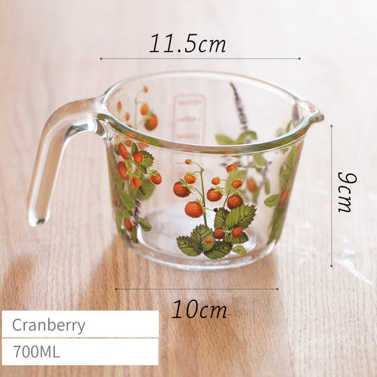 Retro Messbecher mit Blumenmuster und Deckel 13
