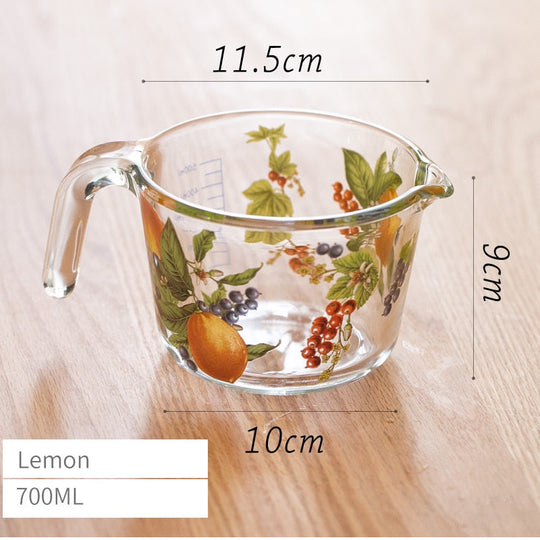 Retro Messbecher mit Blumenmuster und Deckel 14
