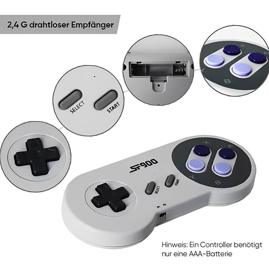 Retro Spielekonsole für Kinder mit 926 Spielen – Plug-and-Play, HD-TV-kompatibel, Zwei-Spieler-Modus 2
