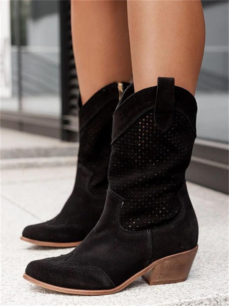 Damen Stiefel Cowboy Stilvoll Synthetisches Leder 5