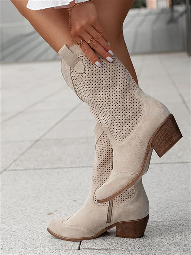 Damen Stiefel Cowboy Stilvoll Synthetisches Leder 6