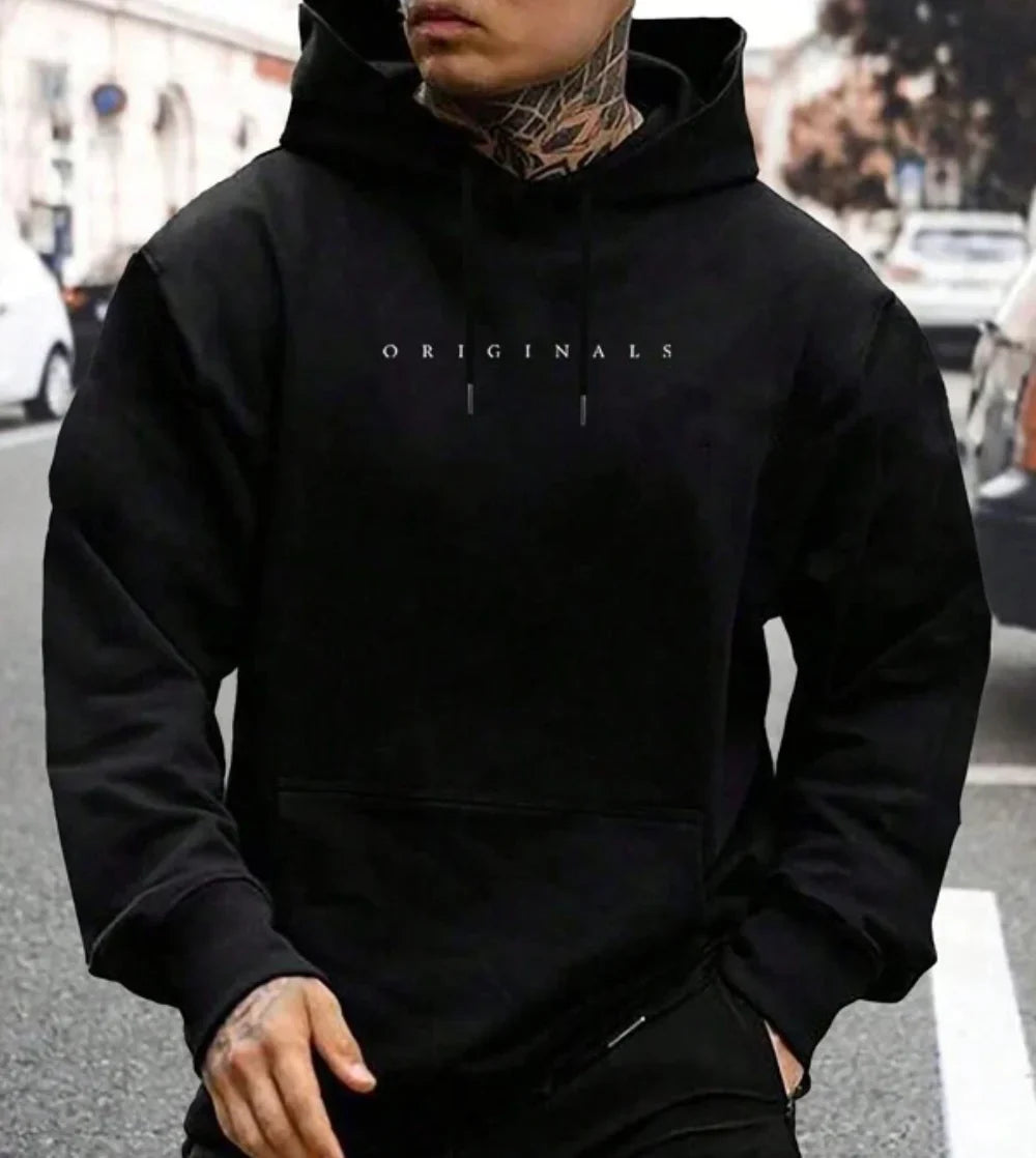 Herren Hoodie Lässiger Stil 100% Baumwolle Bequem und Vielseitig-1