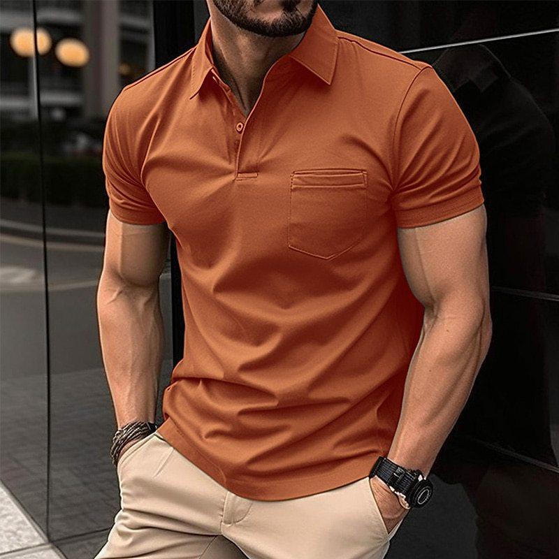 Variant image for Herren Polo Shirt Atmungsaktives Material Elegantes Design Langarm Poloshirt-4