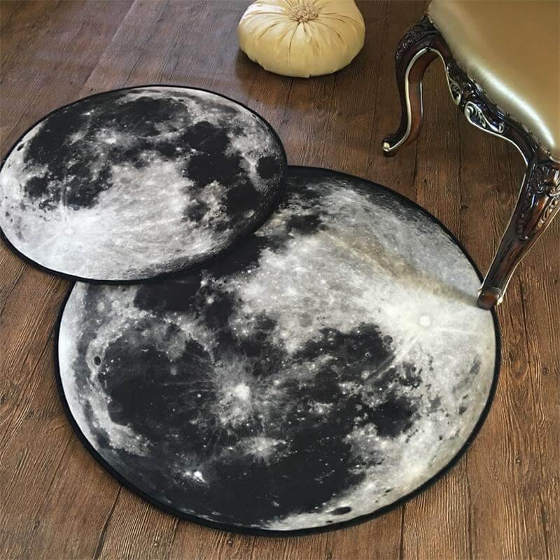 Runder Teppich Monddesign für Zuhause 0