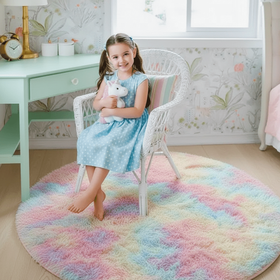 Runder Teppich für Wohn- und Schlafzimmer 5