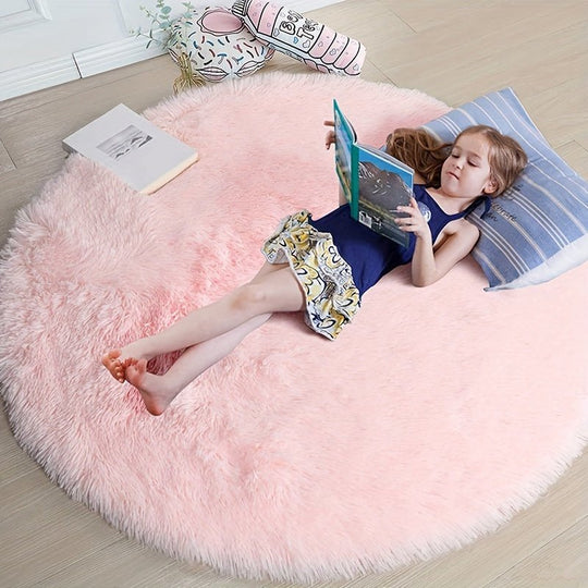 Runder Waschbarer Teppich Clouda für Wohnzimmer und Kinderzimmer, Rutschfeste Unterseite, Gemütliches Design 3