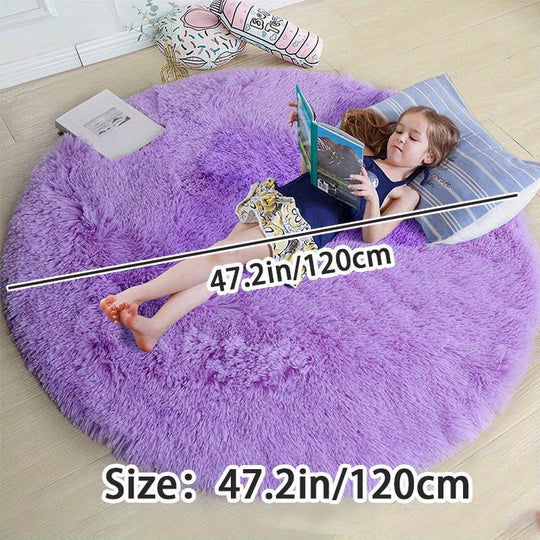 Runder Waschbarer Teppich Clouda für Wohnzimmer und Kinderzimmer, Rutschfeste Unterseite, Gemütliches Design 7
