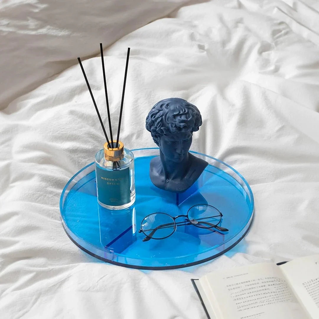 Rundes Aufbewahrungstablett Modern für Badezimmer und Heimorganisation 10