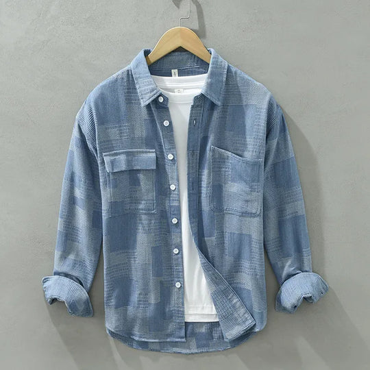 Variant image for Herren Langarmshirt Patchwork Baumwolle Polyester Stylish-13