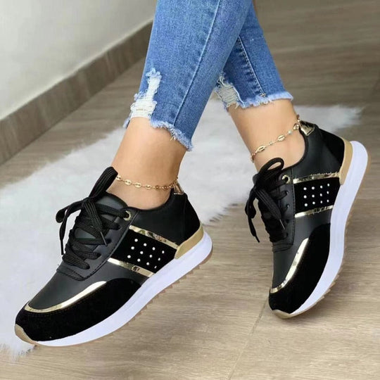Damen Sneakers Bequem PU-Leder für Alltag und Sport 3