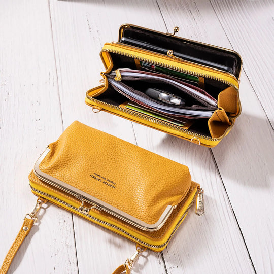 Damen Handtasche Multifunktional PU-Leder mit Kreuzverschluss und Einzigartigem Design 3